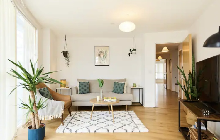 Bright open-plan living room